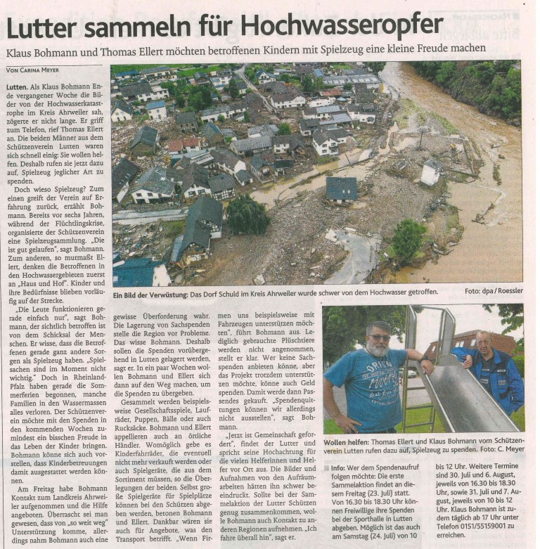 Sammelaktion Hochwasser Medium